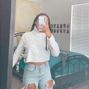 Cropped turtleneck sweater